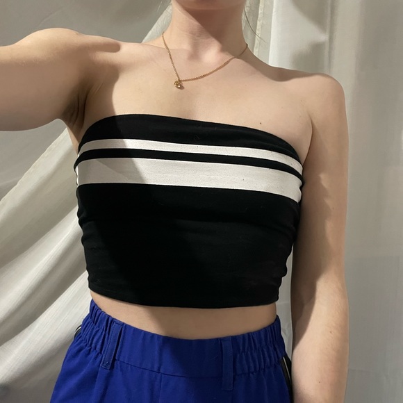 White stripe tube top crop - Picture 2 of 8